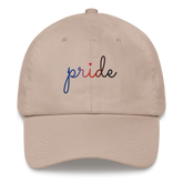 Polyamory Pride Hat: Cursive 'Pride' in Gradient Colors